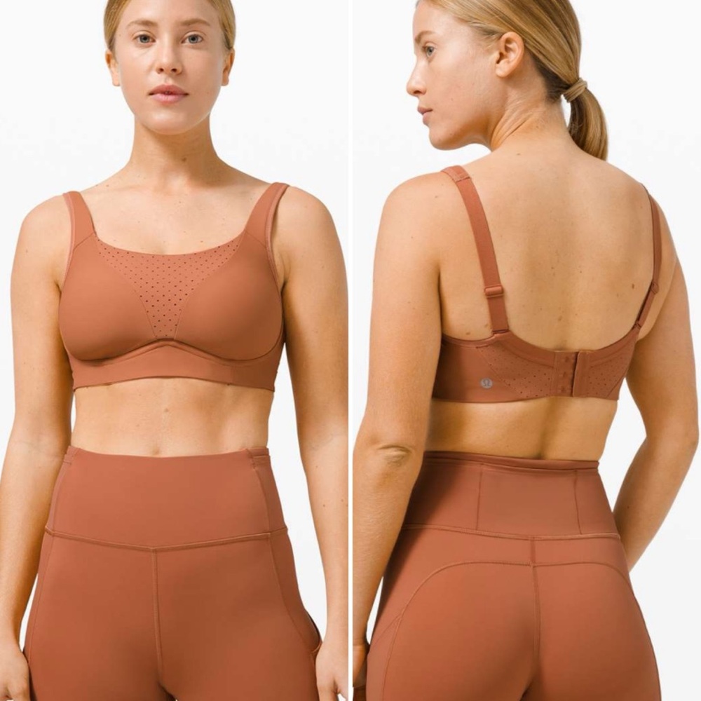 Lululemon Athletica Sculpt Support Bra in Rust